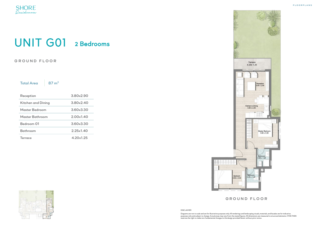 Floor plan for apartment at Hyde Park North - Seashore