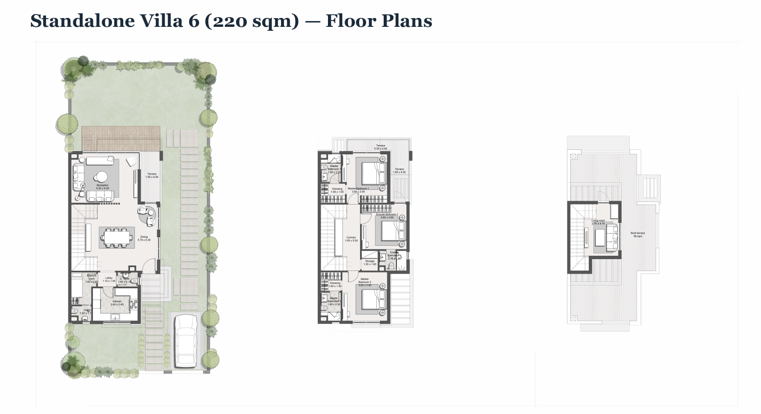 Floor plan for villa at Hyde Park