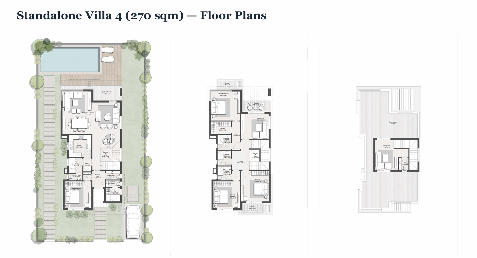 Floor plan for villa at Hyde Park