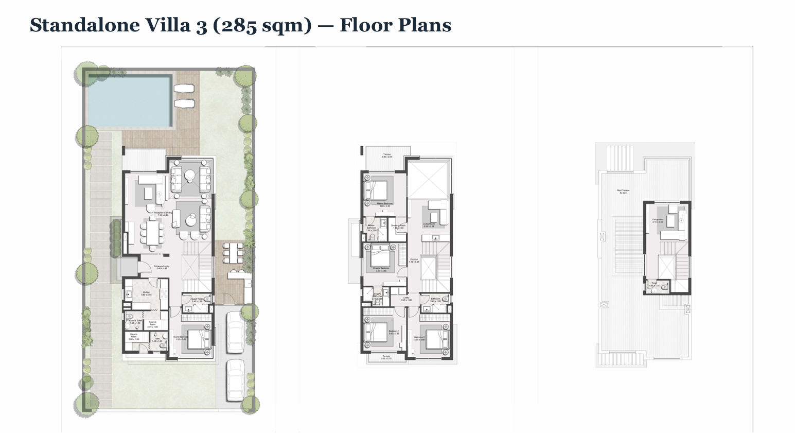 Floor plan for villa at Hyde Park