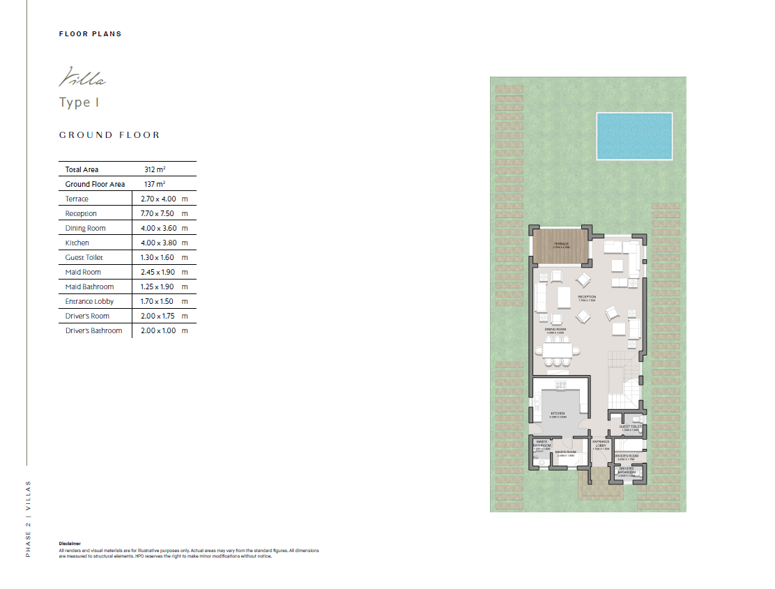 Floor plan for villa at Grand Park