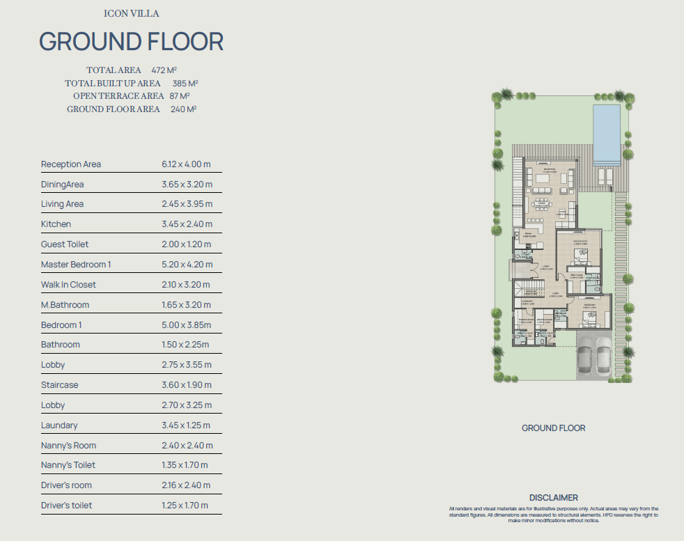 Floor plan for villa at Hyde Park North - Seashore