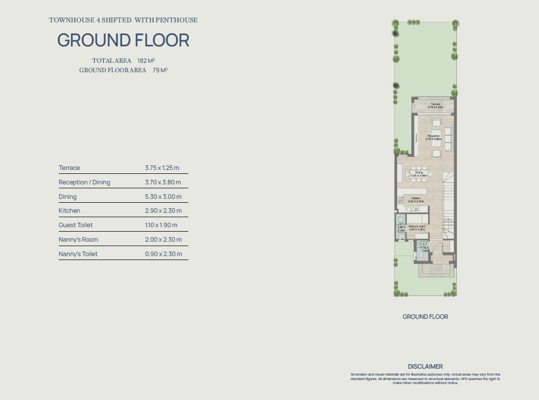 Floor plan for townhouse at Hyde Park North - Seashore