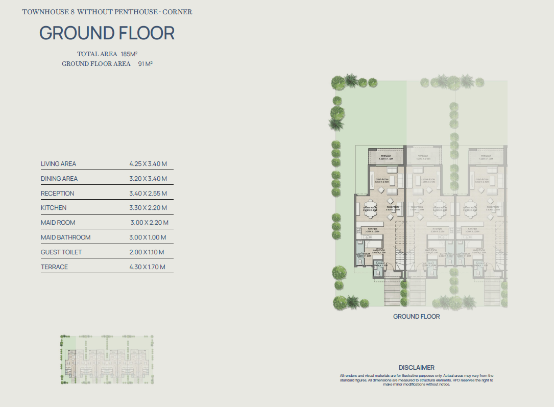 Floor plan for townhouse at Hyde Park North - Seashore