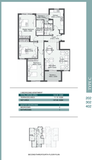Floor plan for apartment at Jada