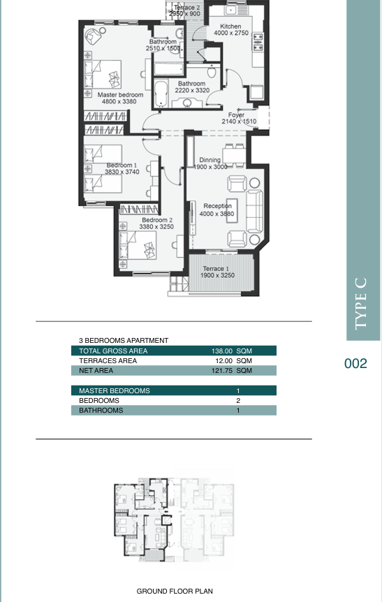 Floor plan for apartment at Jada