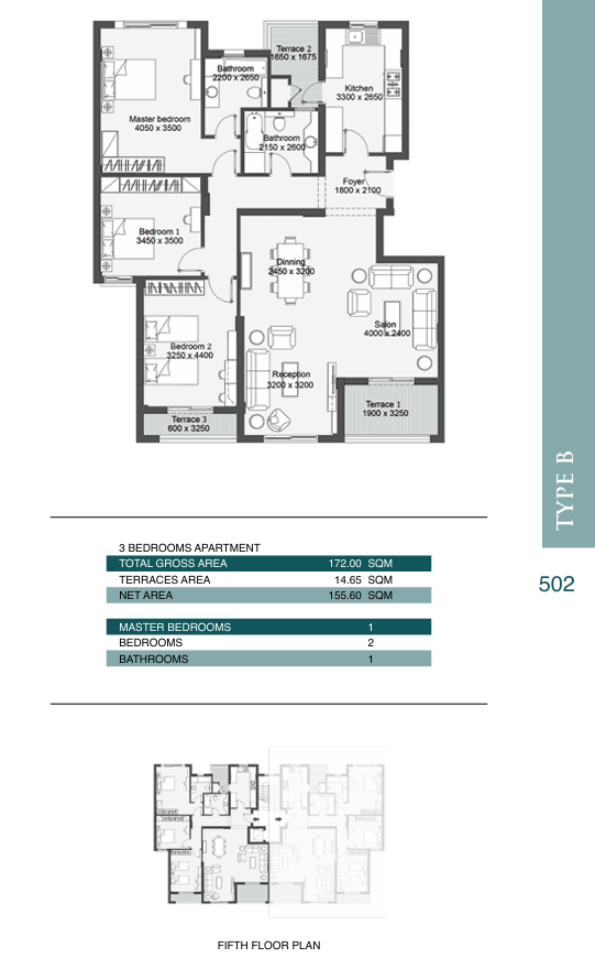 Floor plan for apartment at Jada