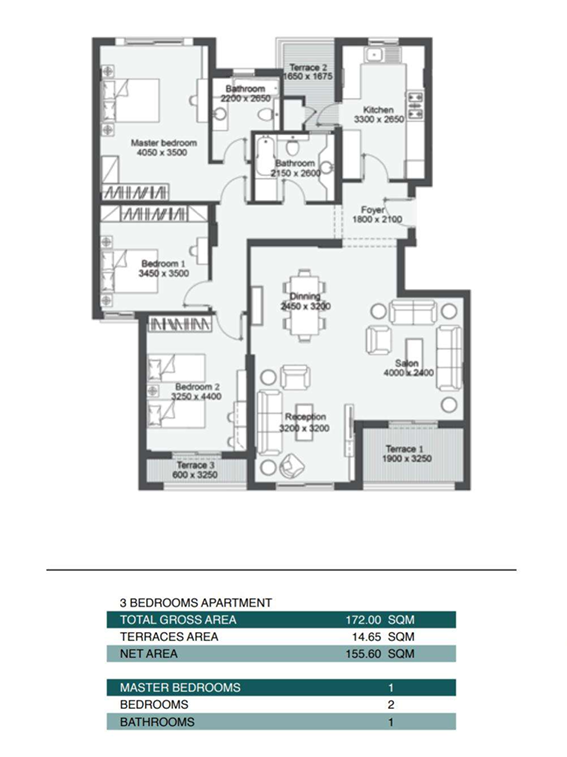 Floor plan for penthouse at Jada