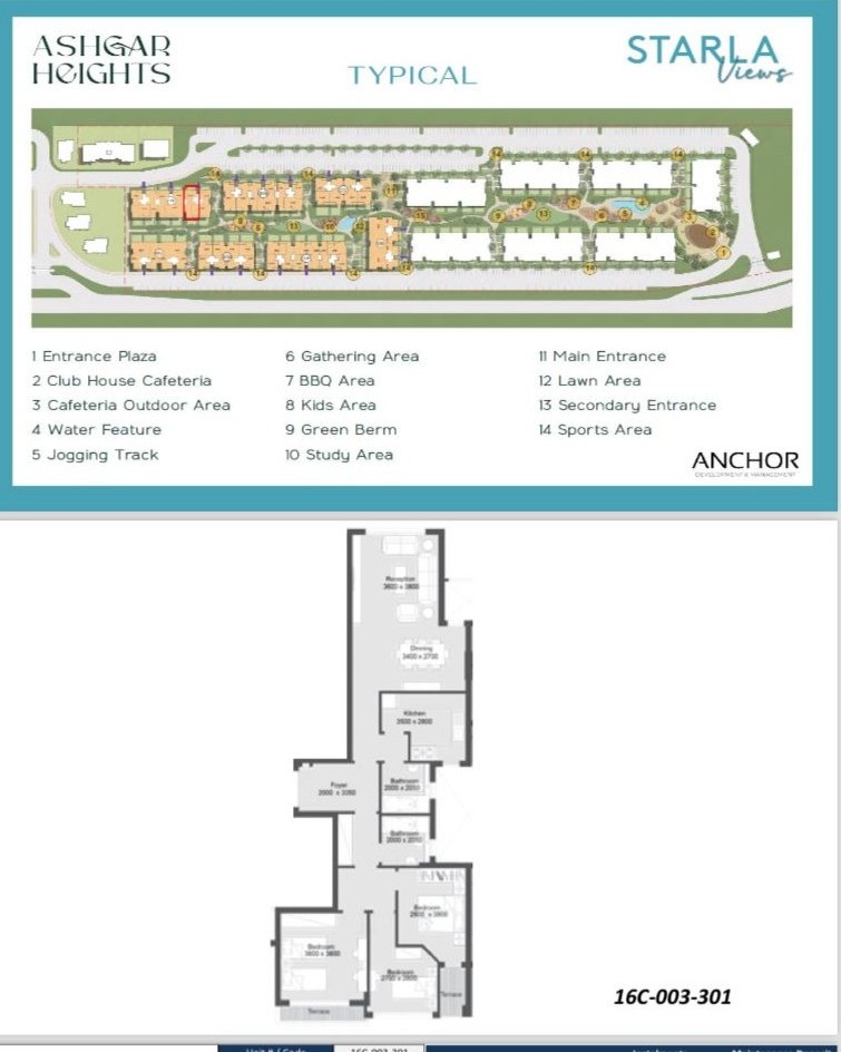 Floor plan for apartment at Starla-Ashgar Heights