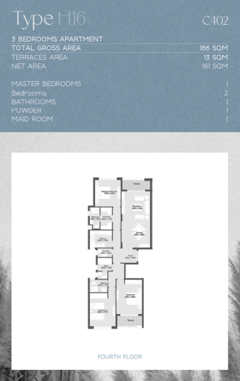 Floor plan for penthouse at Starla-Ashgar Heights