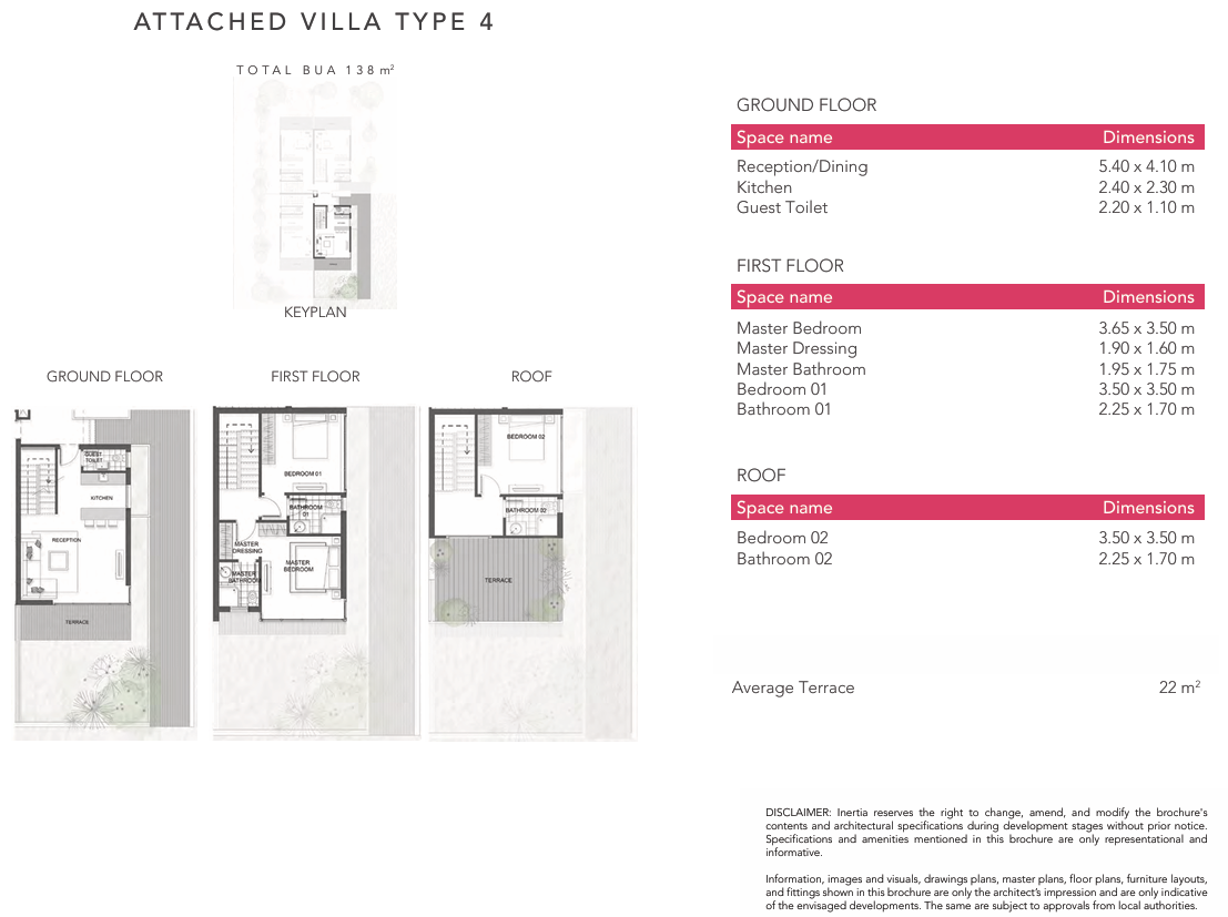 Floor plan for villa at Jefaira