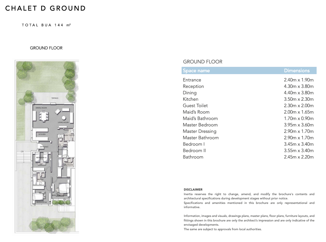 Floor plan for chalet at Jefaira