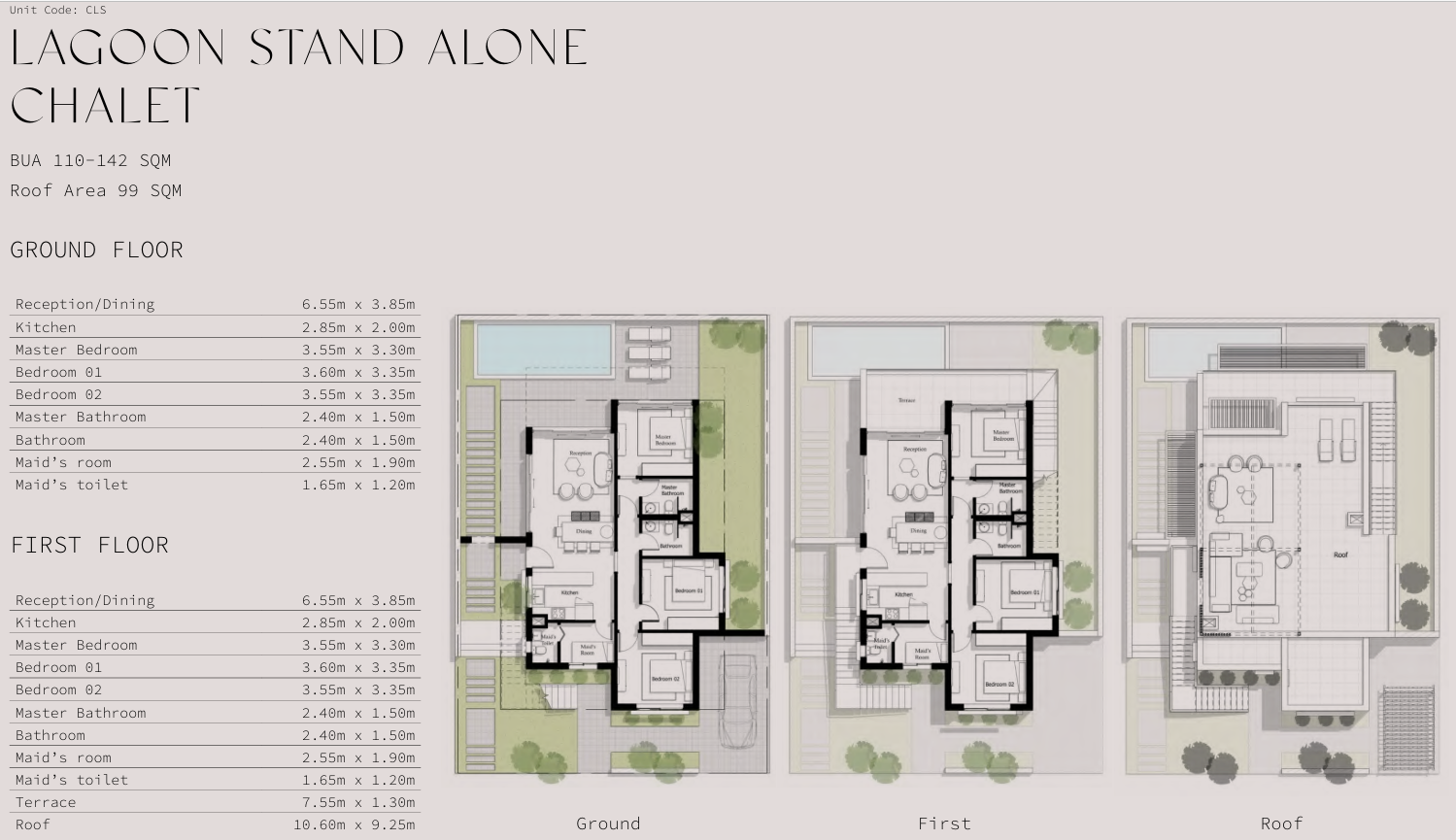 Floor plan for chalet at Ayla Jefaira