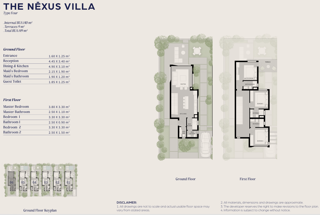 Floor plan for townhouse at Jefaira
