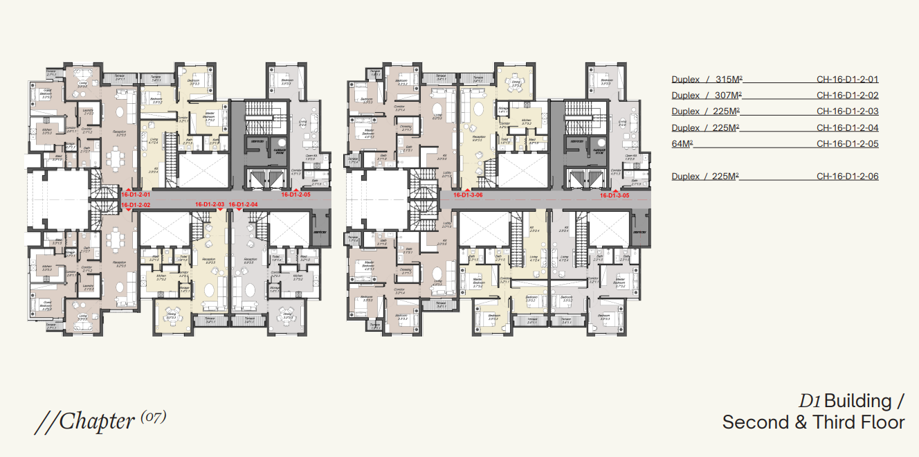 Floor plan for duplex at Chapters Residence R8