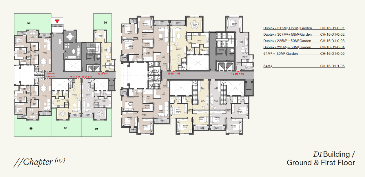 Floor plan for duplex at Chapters Residence R8