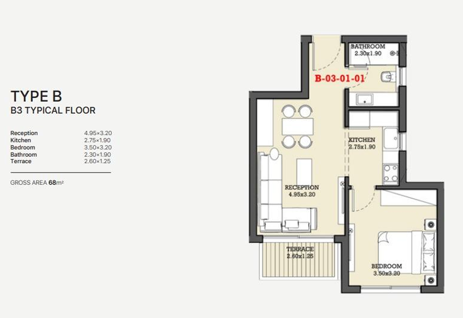 Floor plan for apartment at Garnet