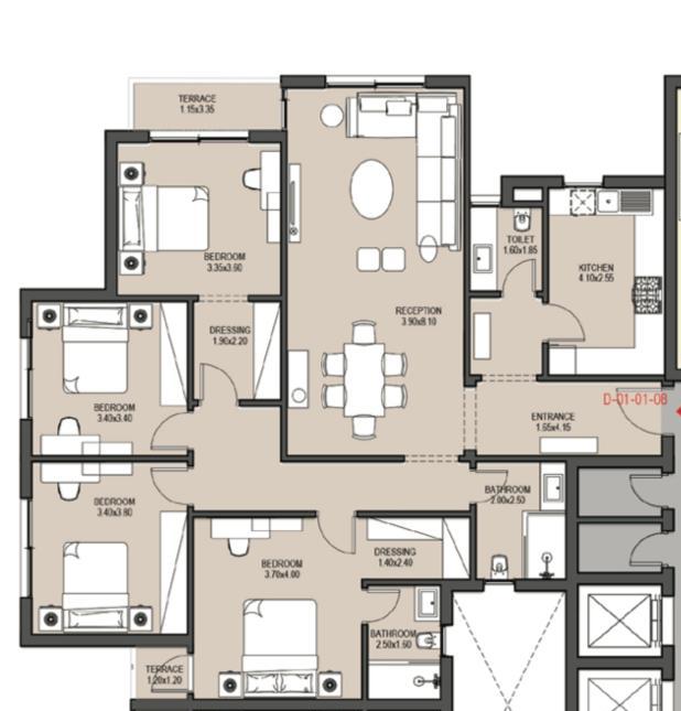 Floor plan for apartment at Garnet