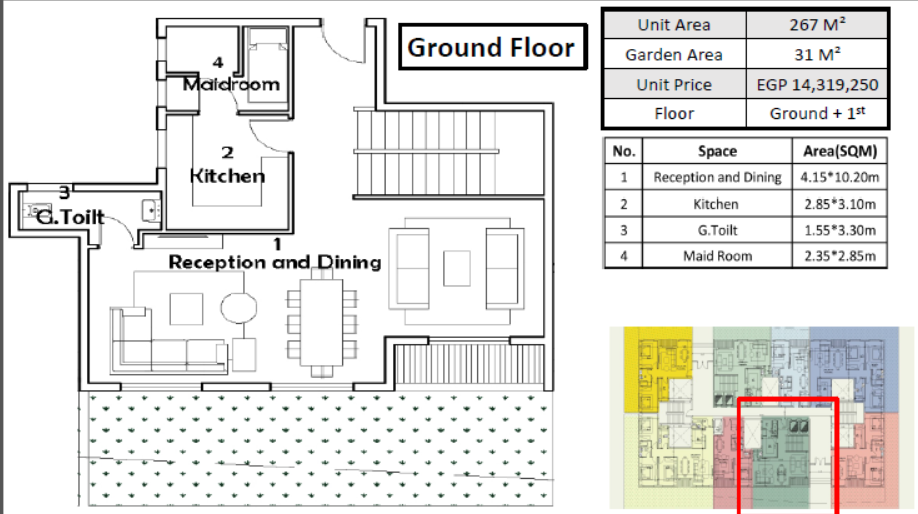 Floor plan for duplex at Belva