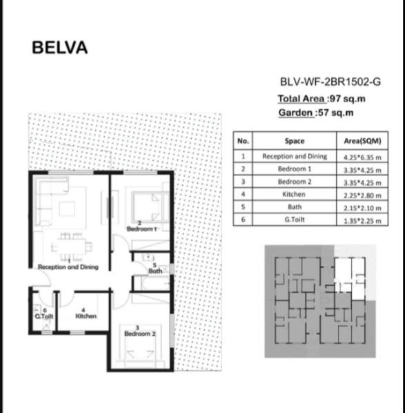Floor plan for apartment at Belva