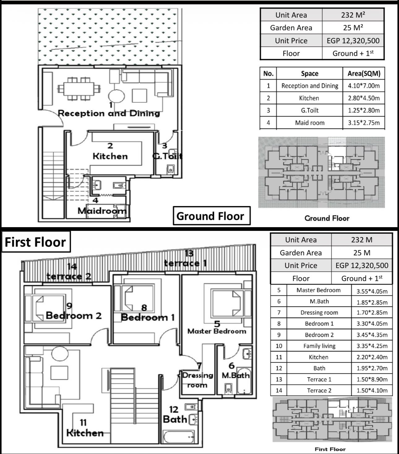 Floor plan for duplex at Belva