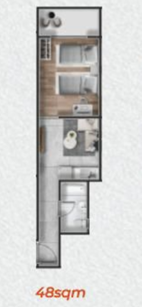 Floor plan for studio at Cape Bay Blumar Lasirena