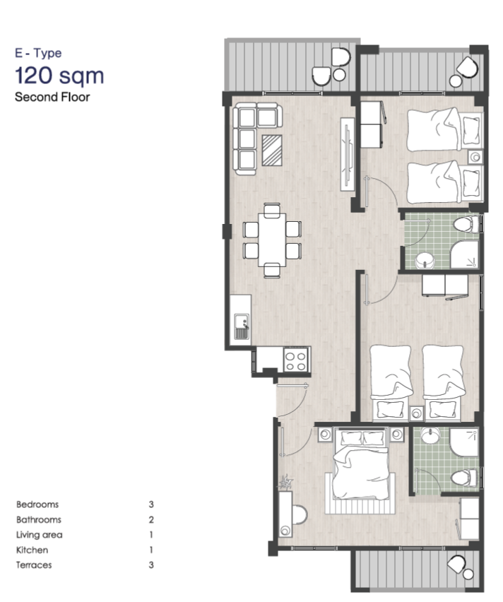 Floor plan for chalet at Lasirena North Coast