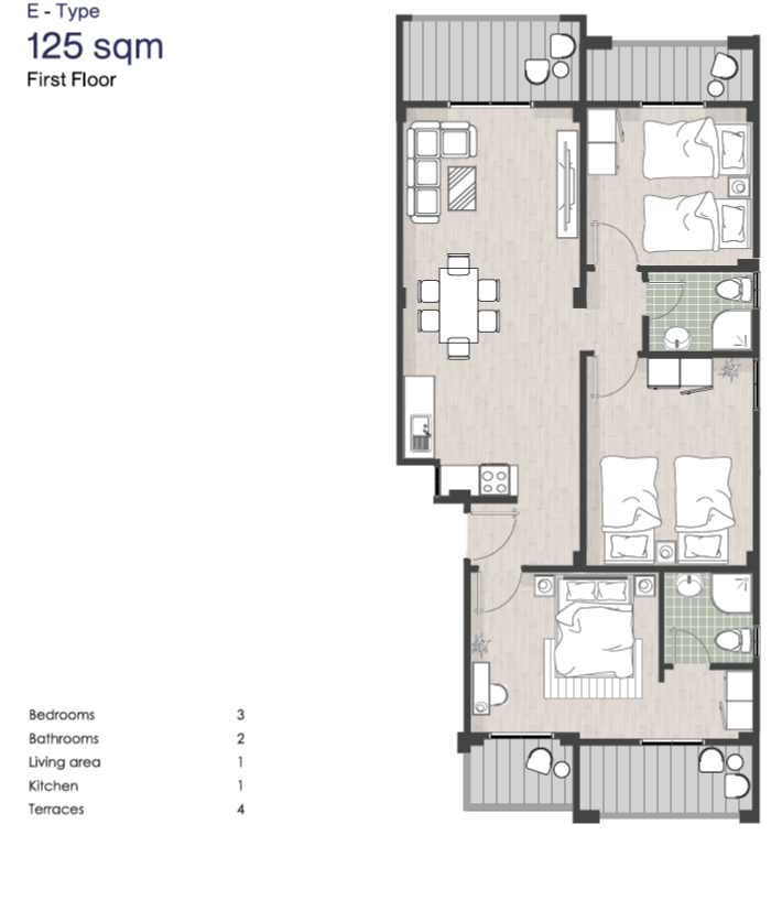 Floor plan for chalet at Lasirena North Coast