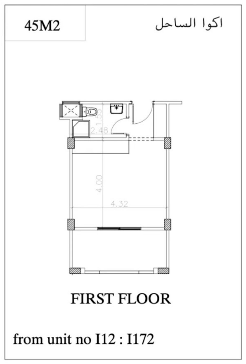 Floor plan for studio at Lasirena North Coast