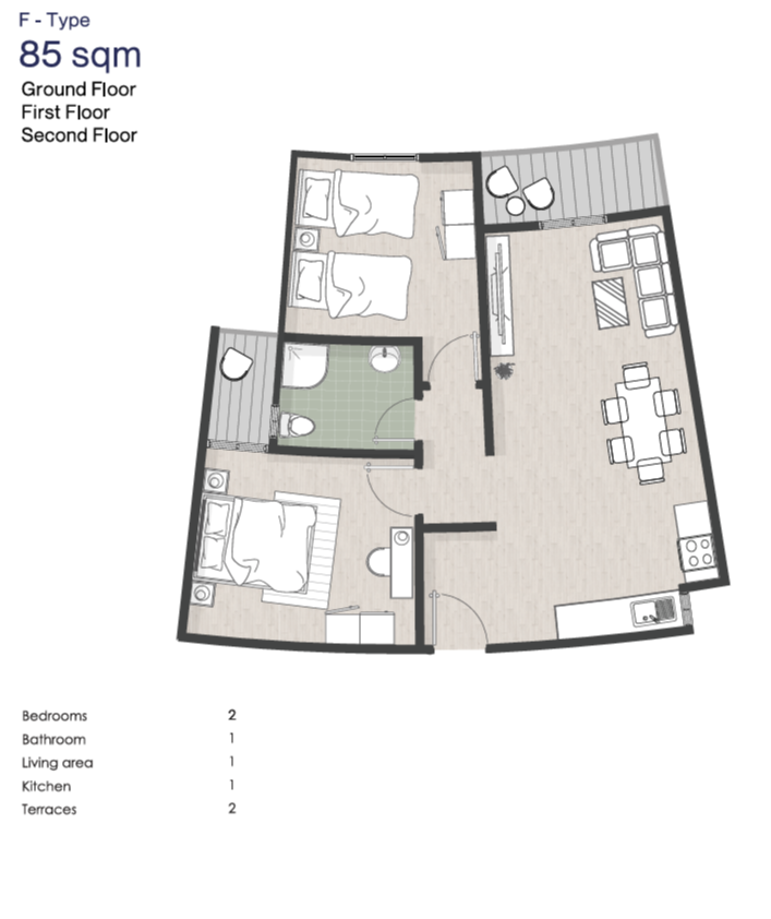 Floor plan for chalet at Lasirena North Coast
