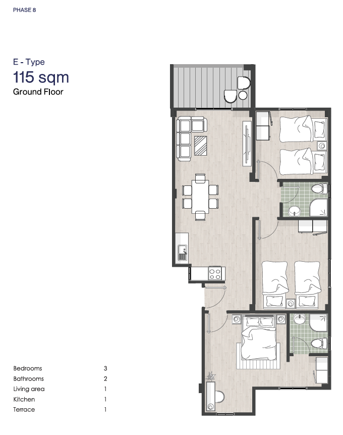 Floor plan for chalet at Lasirena North Coast