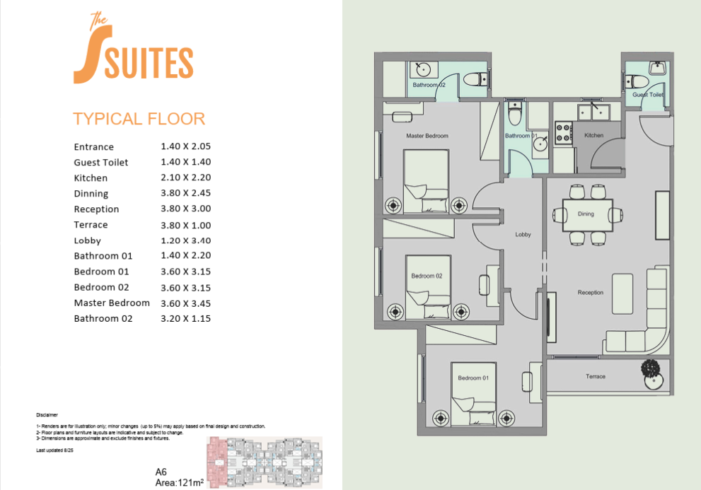 Floor plan for apartment at S Suits - Solay
