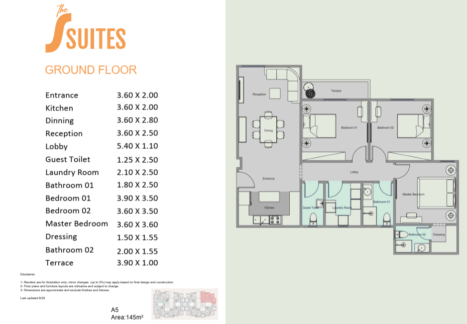 Floor plan for apartment at S Suits - Solay
