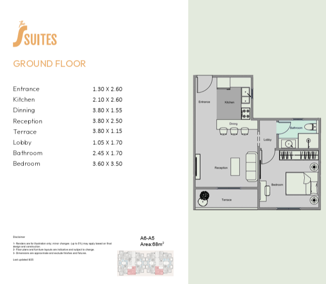 Floor plan for apartment at Solay