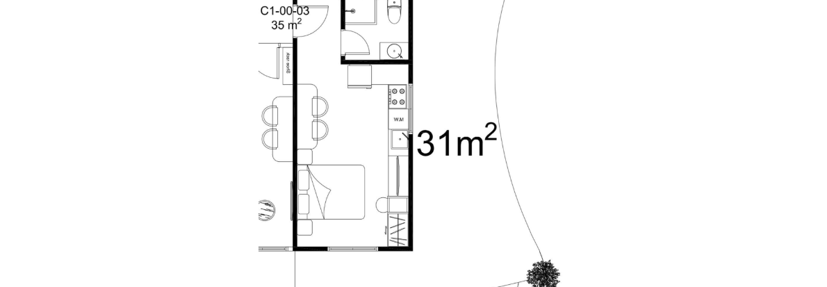 Floor plan for studio at Solay