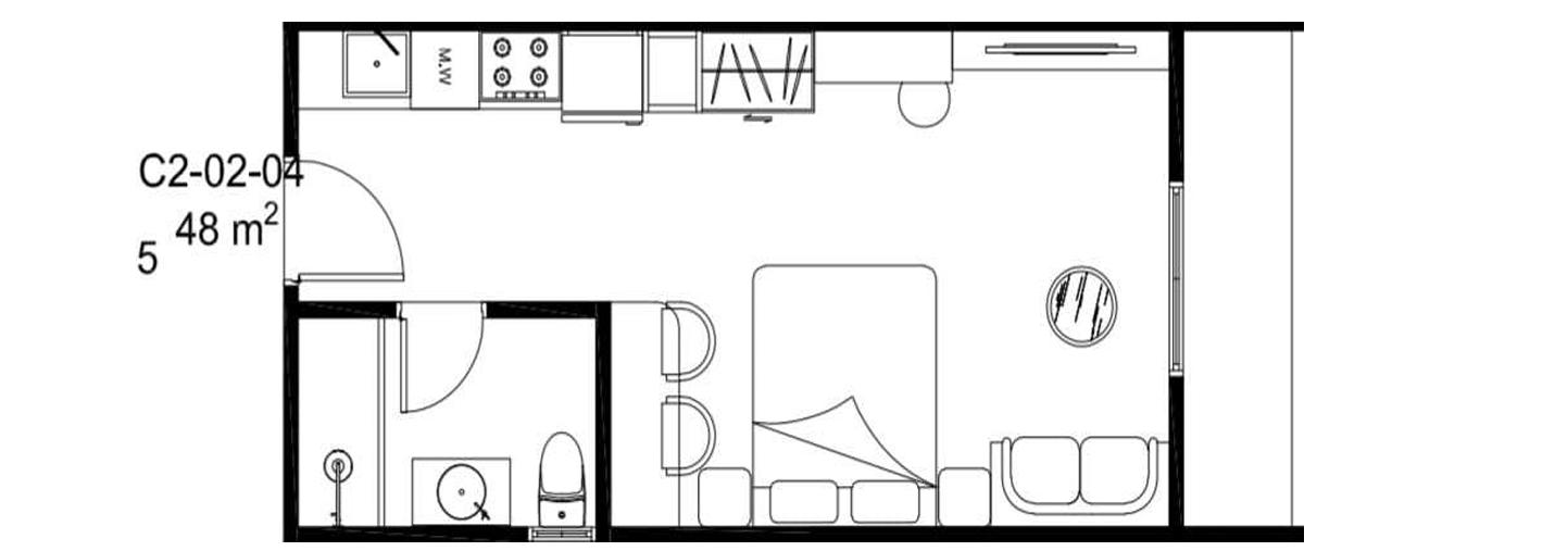 Floor plan for studio at Solay