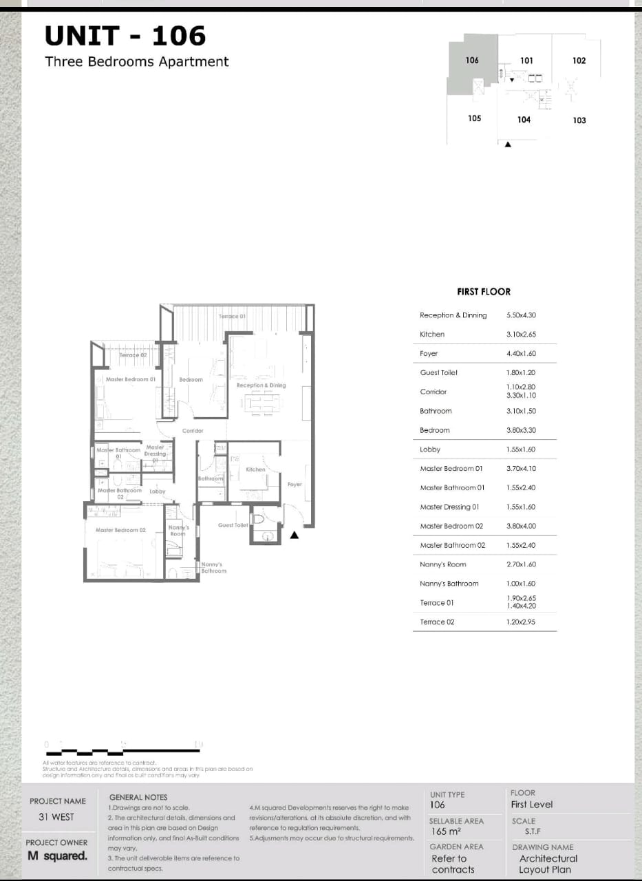 Floor plan for apartment at 31 West