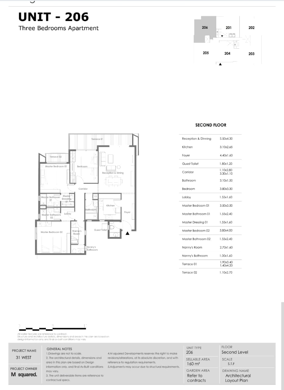 Floor plan for apartment at 31 West
