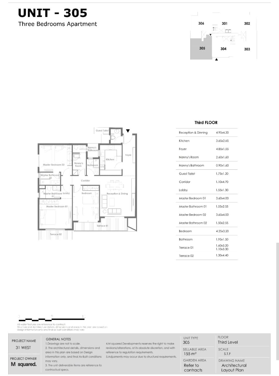 Floor plan for apartment at 31 West