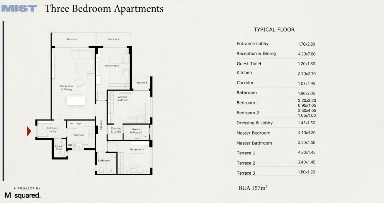 Floor plan for apartment at The Haze-Mist