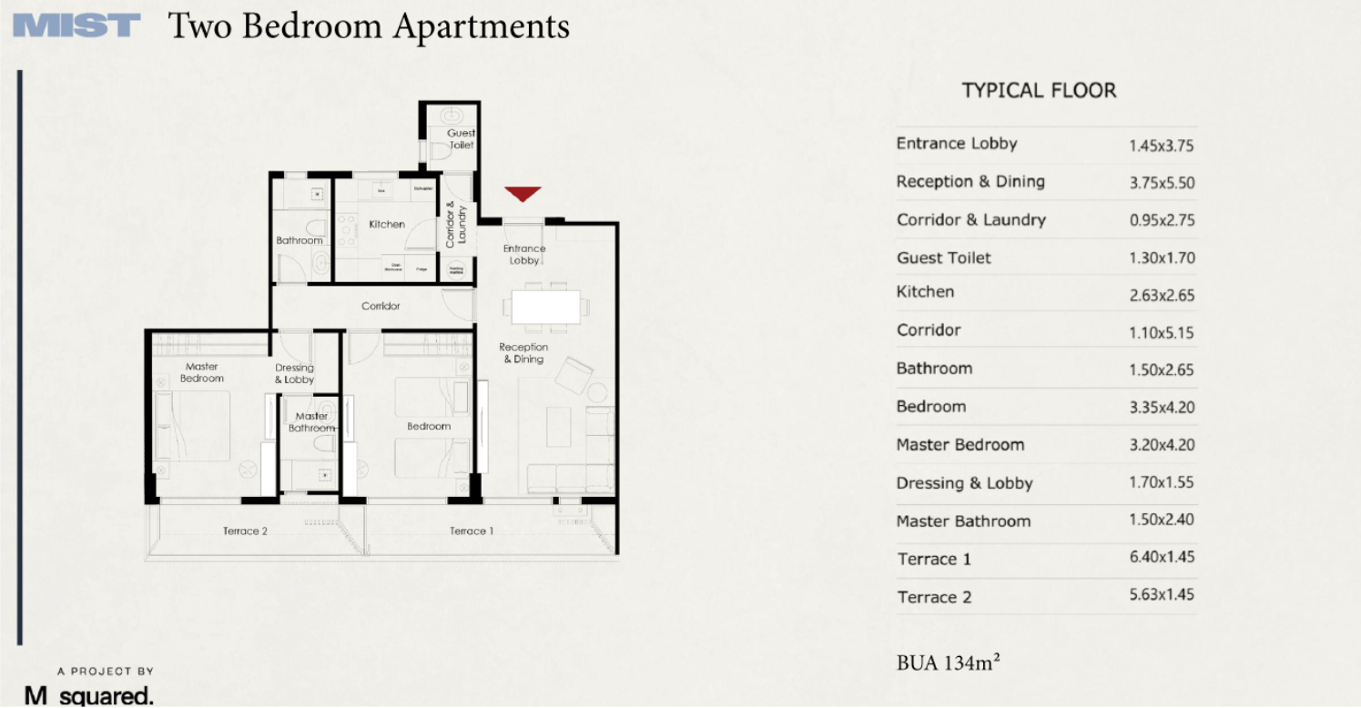 Floor plan for apartment at The Haze-Mist