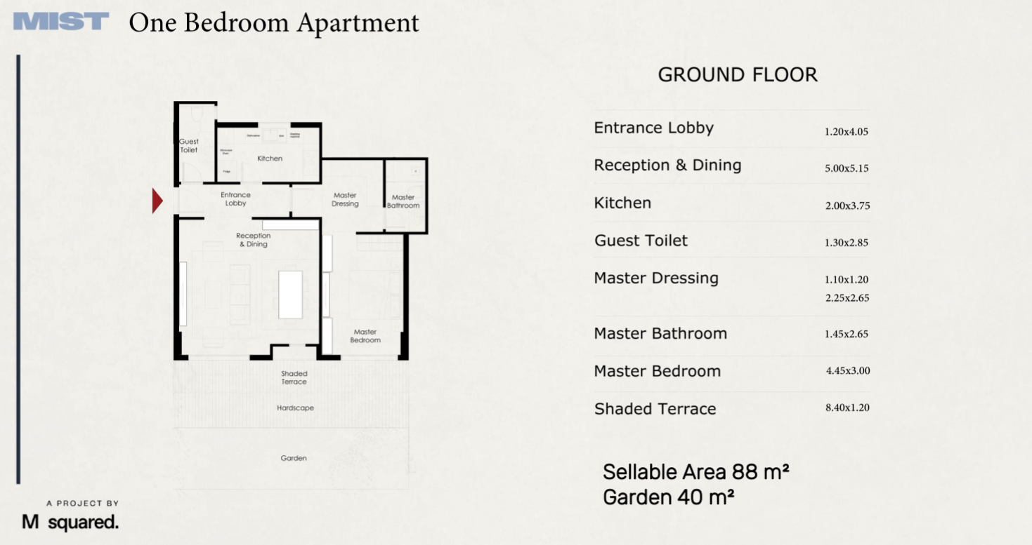 Floor plan for apartment at The Haze-Mist