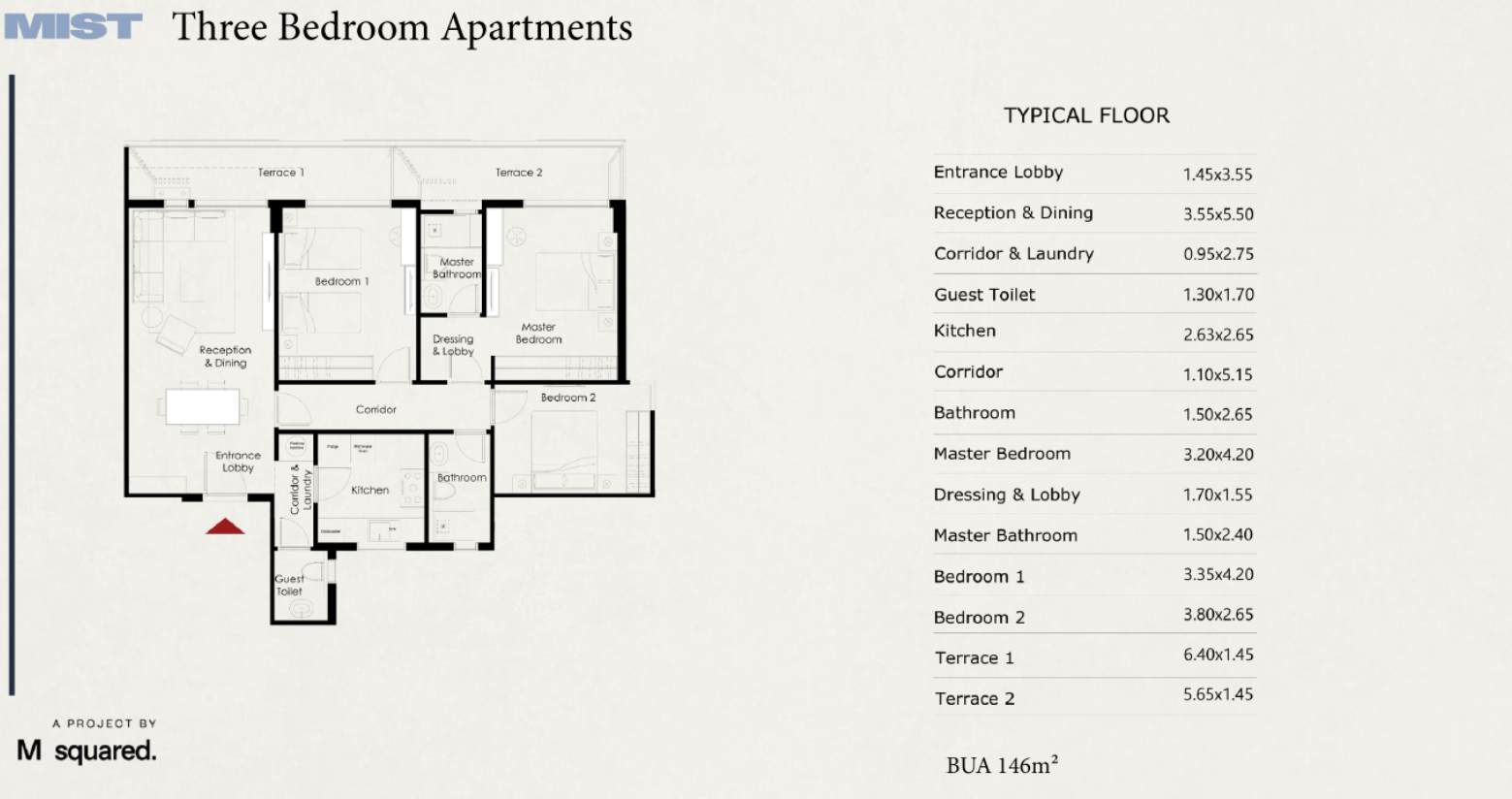 Floor plan for apartment at The Haze-Mist