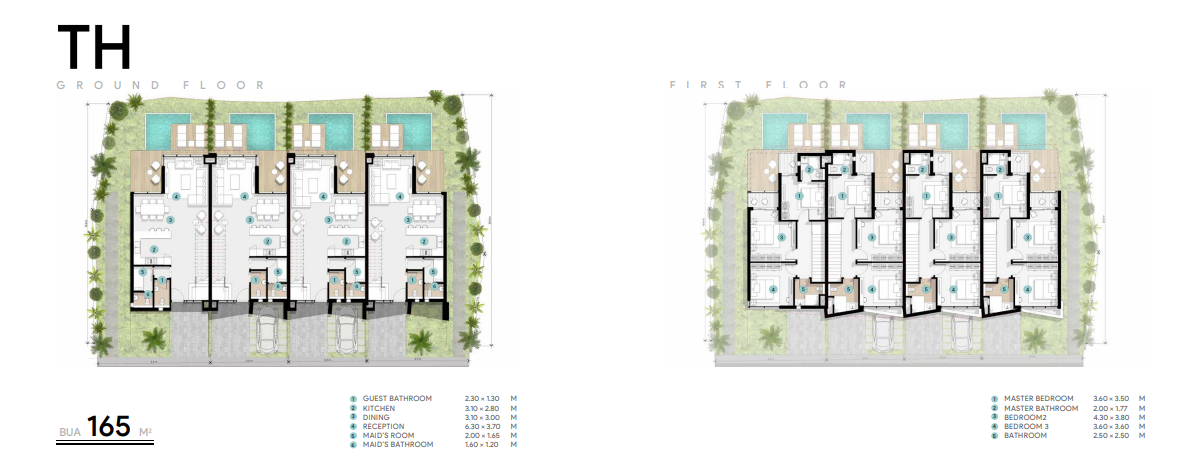 Floor plan for townhouse at Azha North Coast