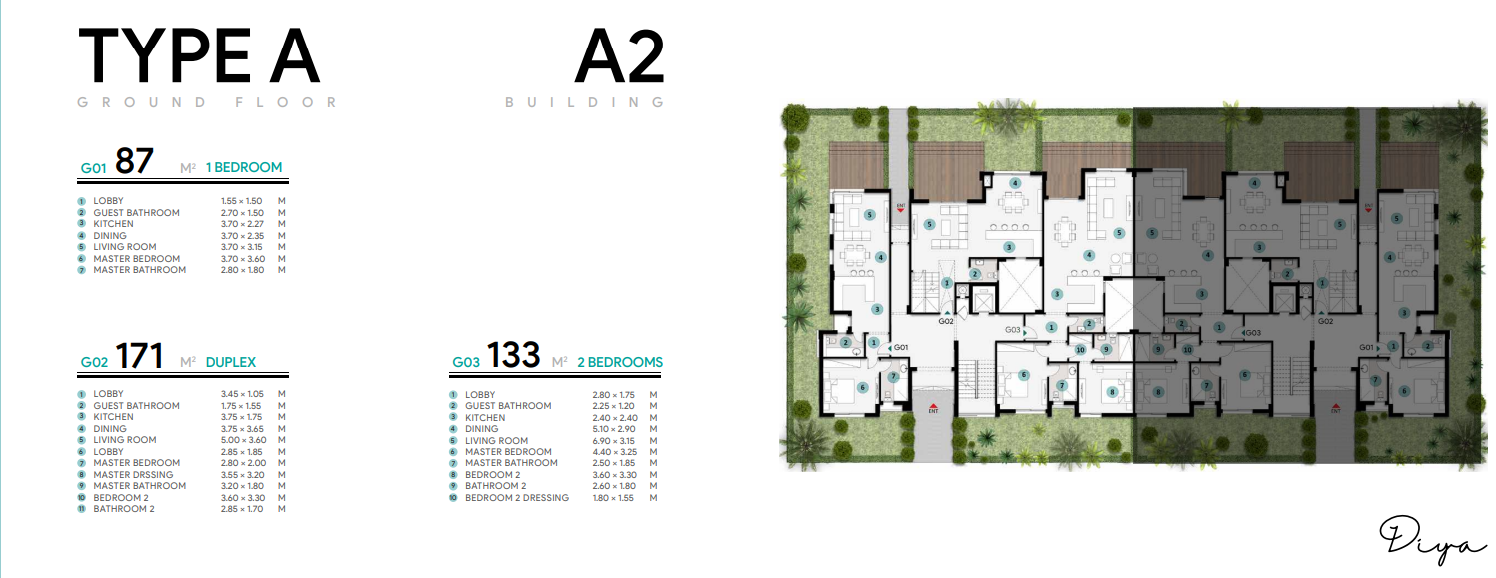 Floor plan for chalet at Azha North Coast