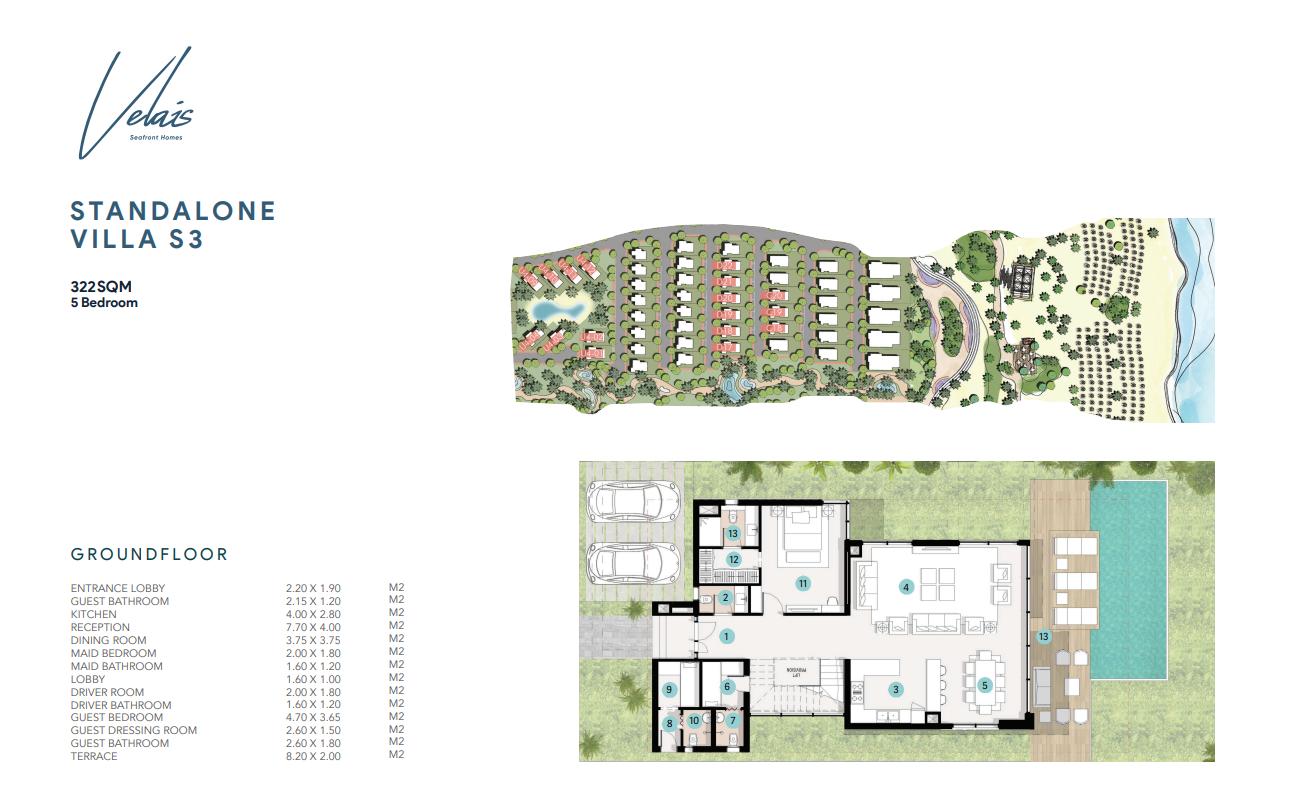 Floor plan for villa at Azha North Coast