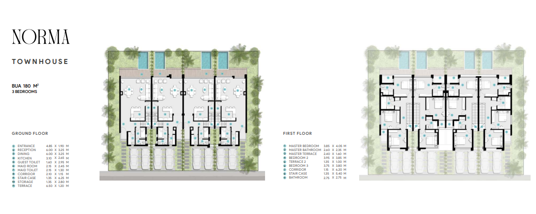 Floor plan for townhouse at Azha North Coast