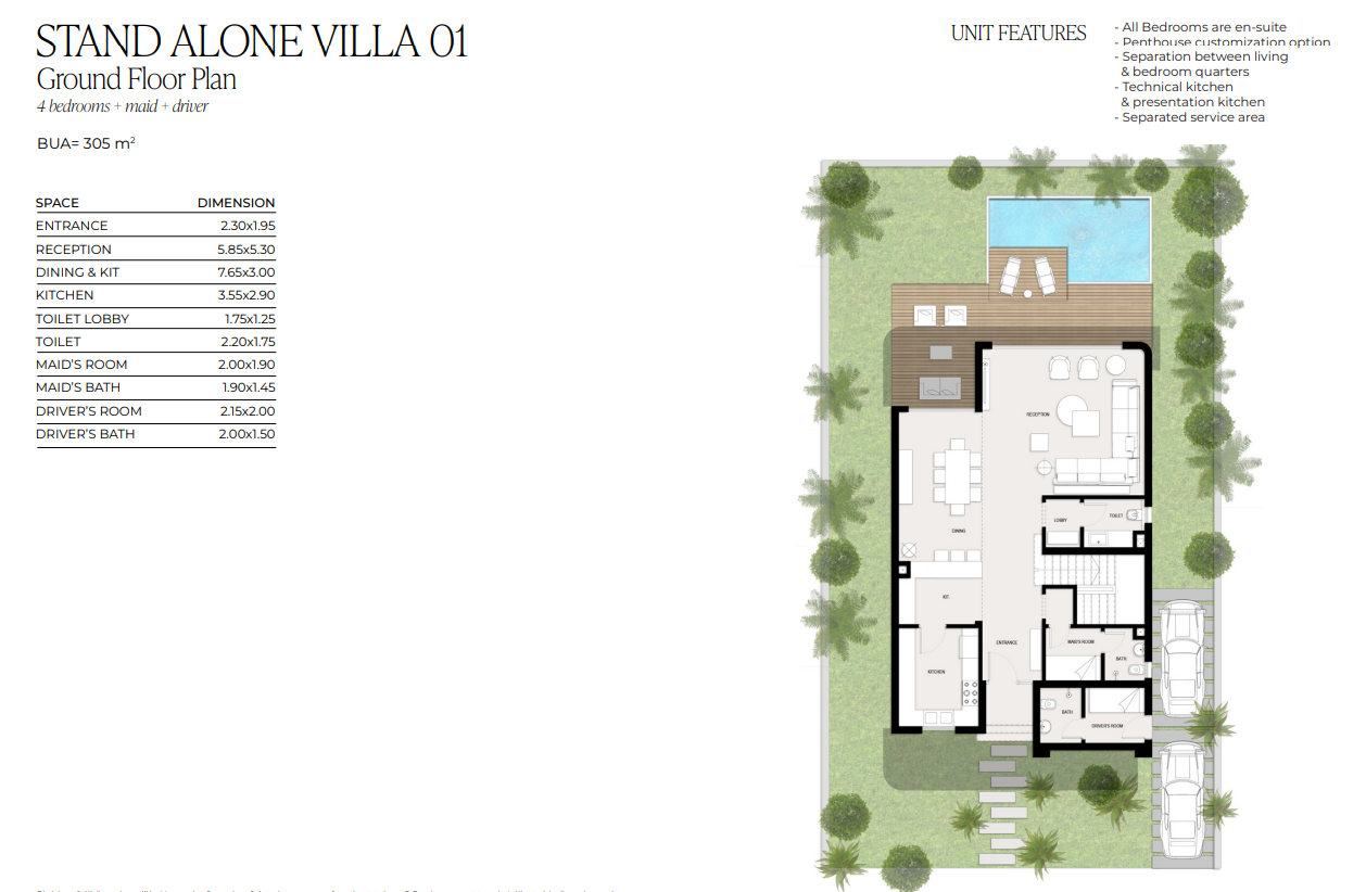 Floor plan for villa at Kinz