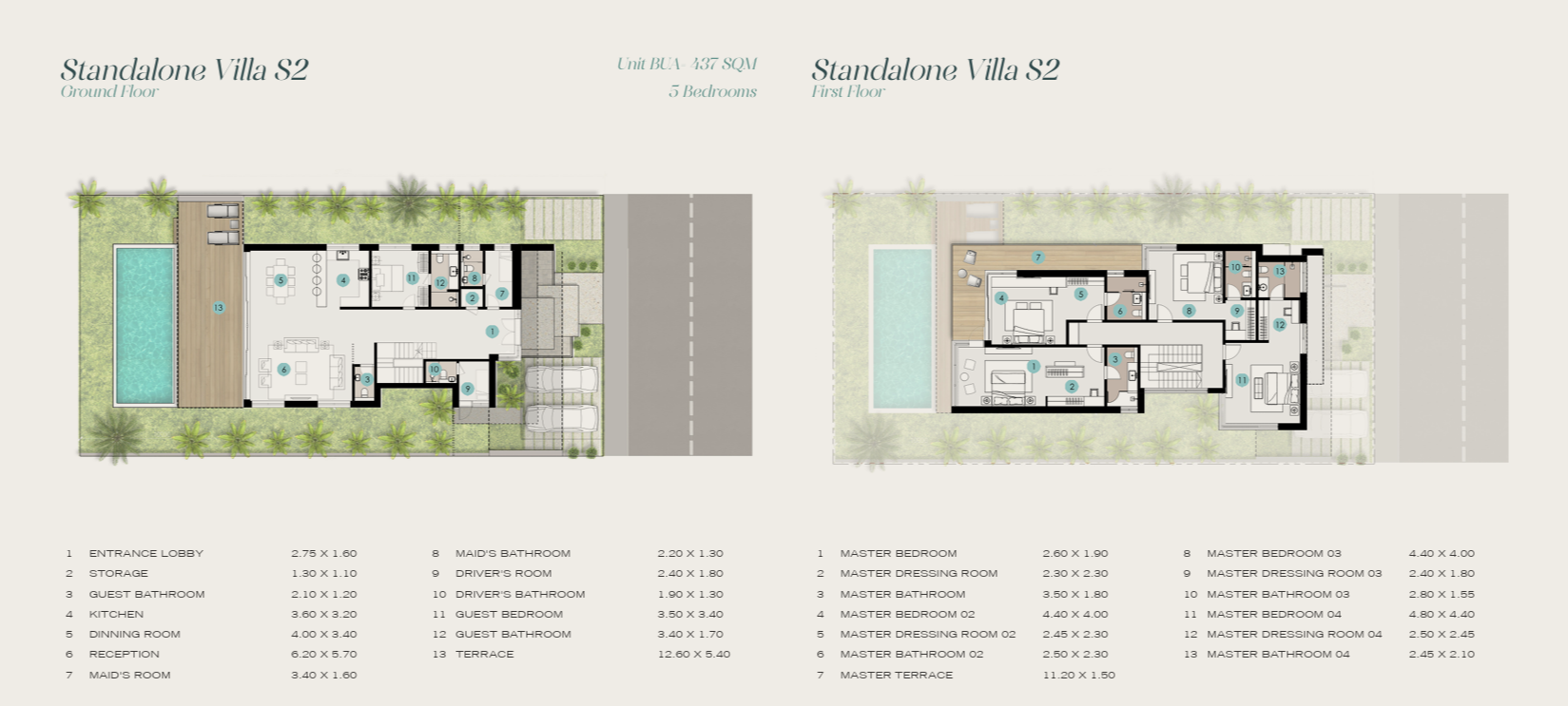 Floor plan for villa at Azha North Coast