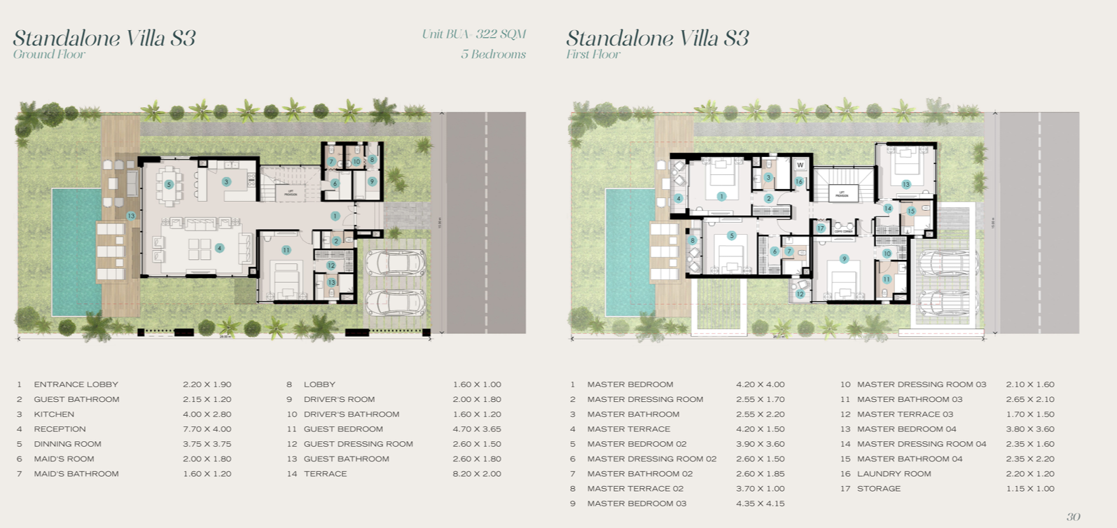 Floor plan for villa at Azha North Coast